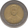 Монета. Тайланд. 10 бат 1996 год. 50 лет правления Рамы IX. ав.