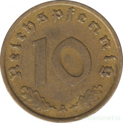 Монета. Германия. Третий Рейх. 10 рейхспфеннигов 1937 год. Монетный двор - Берлин (А).
