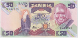 Банкнота. Замбия. 50 квач 1986 год.