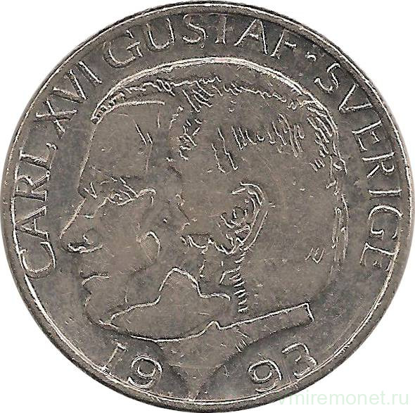 Монета. Швеция. 1 крона 1993 год.