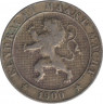 Монета. Бельгия. 5 сантимов 1900 год. (der Belgen). ав.