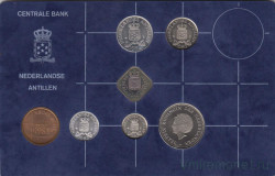 Монета. Нидерландские Антильские острова. Набор разменных монет в буклете. 1983 год. С жетоном.