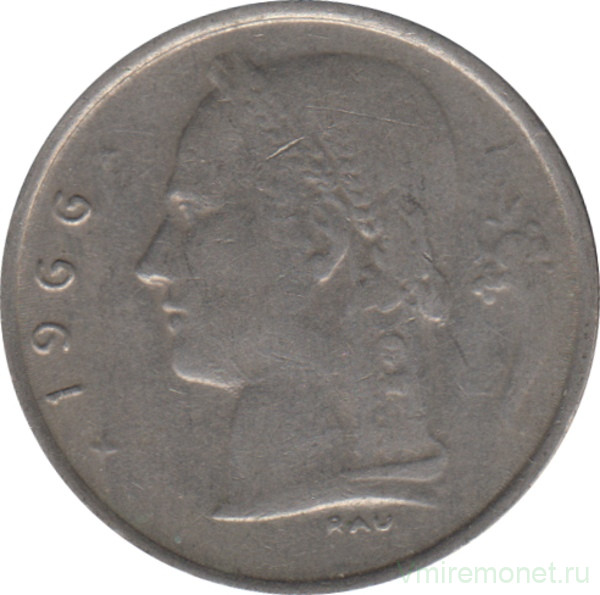 Монета. Бельгия. 1 франк 1966 год. BELGIE.
