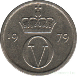 Монета. Норвегия. 10 эре 1979 год.