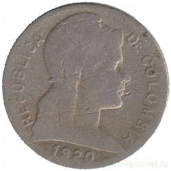 Монета. Колумбия. 2 сентаво 1920 год.