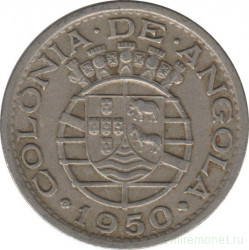 Монета. Ангола. 50 сентаво 1950 год. 300 лет революции 1648 года.