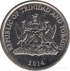 Монета. Тринидад и Тобаго. 10 центов 2014 год.