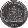 Монета. Тринидад и Тобаго. 10 центов 2014 год. ав.