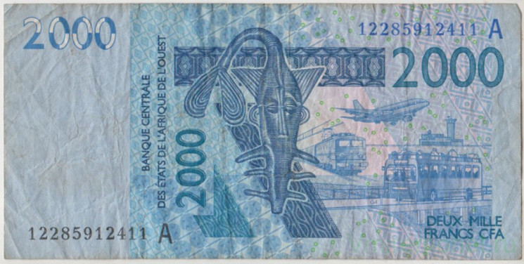 Банкнота. Западноафриканский экономический и валютный союз (ВСЕАО). Кот-д'Ивуар. 2000 франков 2003 год. (А). Тип 116Al.