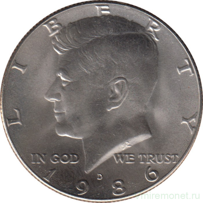 Монета. США. 50 центов 1986 год. Монетный двор D.