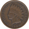 Монета. США. 1 цент 1906 год. ав.