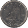 Монета. Канада. 10 центов 1980 год. ав.