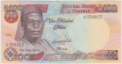 Банкнота. Нигерия. 100 найр 2005 год. Тип 28е.