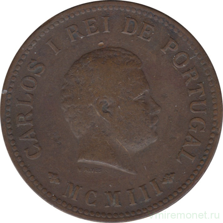 Монета. Португальская Индия. 1/2 танга 1901 год.