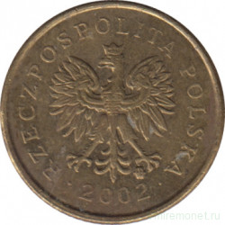 Монета. Польша. 1 грош 2002 год.