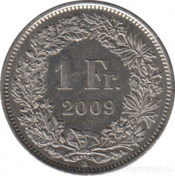 Монета. Швейцария. 1 франк 2009 год.