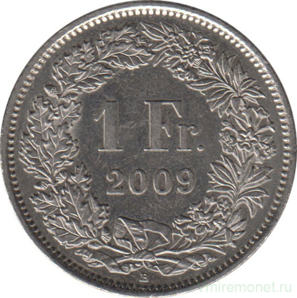 Монета. Швейцария. 1 франк 2009 год.