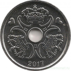 Монета. Дания. 2 кроны 2017 год.