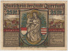 Бона. Нотгельд. Германия. Город Кверфурт. 25 пфеннигов 1921 год. Вариант 1090.1.1. ав.