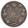 Монета. Канада. 25 центов 1913 год.