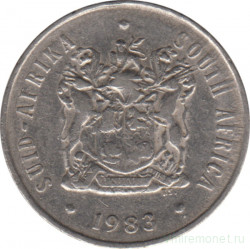 Монета. Южно-Африканская республика (ЮАР). 20 центов 1983 год.