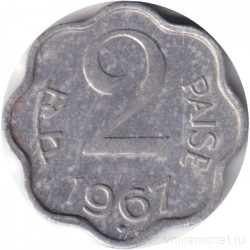 Монета. Индия. 2 пайса 1967 год. "♦" - Бомбей.
