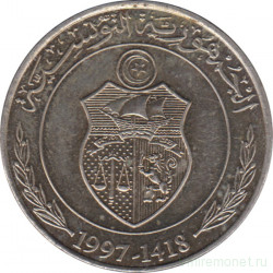 Монета. Тунис. 1 динар 1997 год.