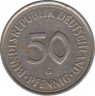 Монета. ФРГ. 50 пфеннигов 1977 год. Монетный двор - Карлсруэ (G). рев.