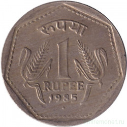 Монета. Индия. 1 рупия 1985 год. "♦" - Бомбей.