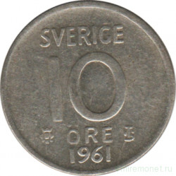 Монета. Швеция. 10 эре 1961 год. TS.