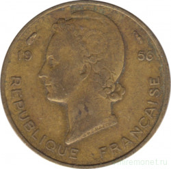 Монета. Французская Западная Африка. 5 франков 1956 год.
