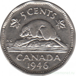 Монета. Канада. 5 центов 1946 год.