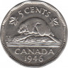 Монета. Канада. 5 центов 1946 год. ав.