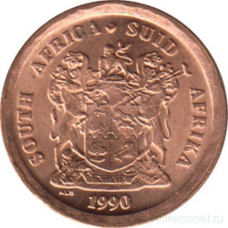 Монета. Южно-Африканская республика (ЮАР). 1 цент 1990 год. UNC.