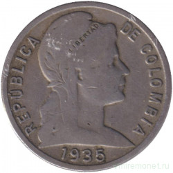 Монета. Колумбия. 5 сентаво 1935 год.