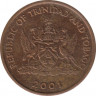 Монета. Тринидад и Тобаго. 5 центов 2001 год. ав.