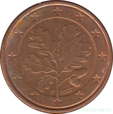 Монета. Германия. 1 цент 2007 год. (F).