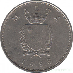 Монета. Мальта. 25 центов 1998 год.