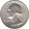 Монета. США. 25 центов 1959 год. Монетный двор D. ав.