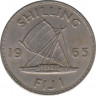 Монета. Фиджи. 1 шиллинг 1965 год. ав.