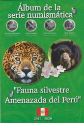 Альбом для монет Перу. 1 соль 2017 - 2020 год. Серия - животные Перу.