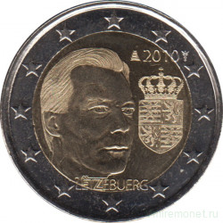 Монета. Люксембург. 2 евро 2010 год. Герб Великого герцога Люксембурга.
