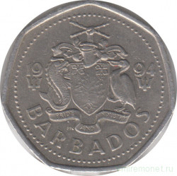 Монета. Барбадос. 1 доллар 1994 год.