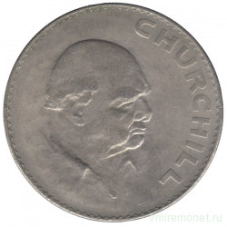 Монета. Великобритания. 5 шиллингов (1 крона) 1965 год. Уинстон Черчилль.
