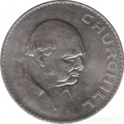 Монета. Великобритания. 5 шиллингов (1 крона) 1965 год. Уинстон Черчилль.