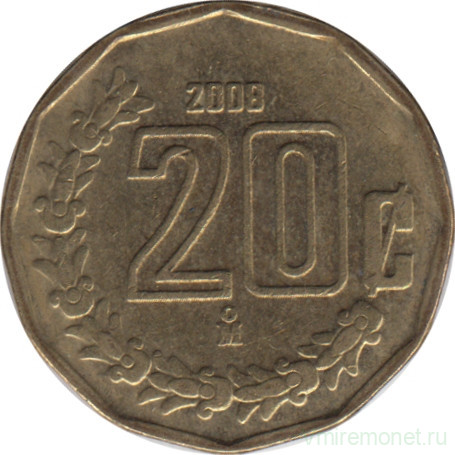 Монета. Мексика. 20 сентаво 2008 год.