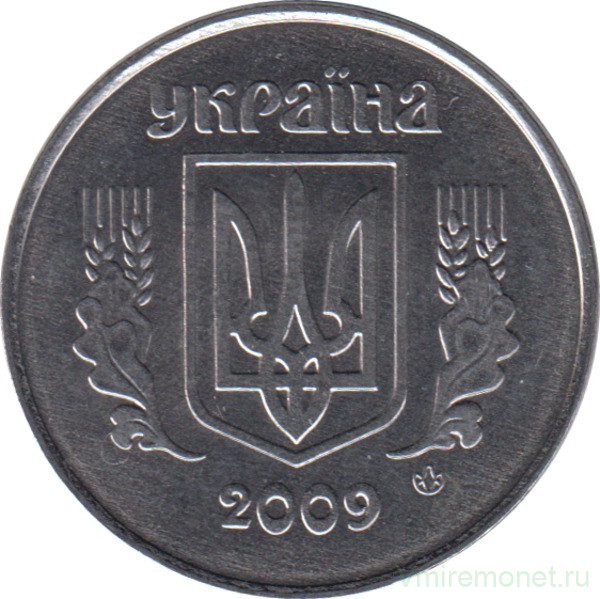Монета. Украина. 5 копеек 2009 год.