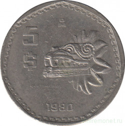 Монета. Мексика. 5 песо 1980 год.