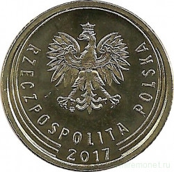 Монета. Польша. 5 грошей 2017 год.