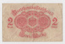 Банкнота. Кредитный билет. Германия. Германская империя (1871-1918). 2 марки 1914 год. Без фоновой сетки. Серия от 1 до 180 и от 476 до 615. рев.